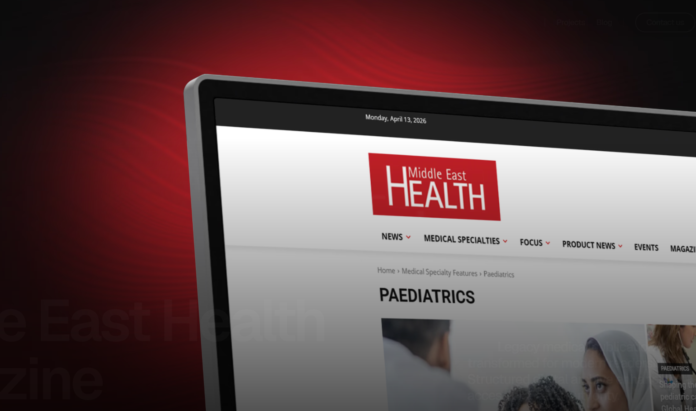 Middle East Health Magazine website